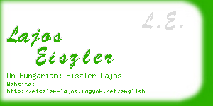 lajos eiszler business card